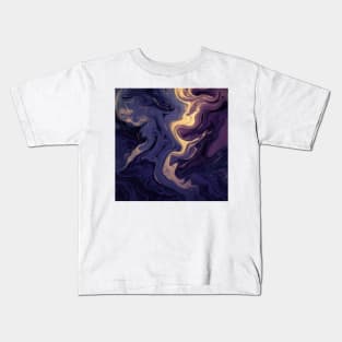 Stylized Surface of Liquid Violet Stone Kids T-Shirt